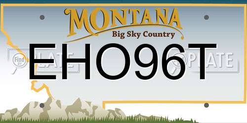 EHO96T Montana License Plate