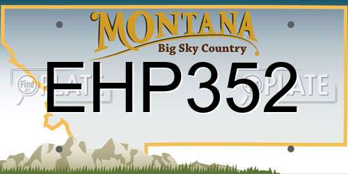 EHP352 Montana License Plate