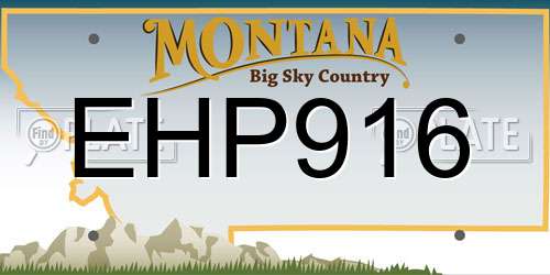 EHP916 Montana License Plate