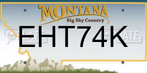 EHT74K Montana License Plate