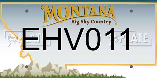EHV011 Montana License Plate