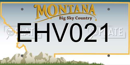 EHV021 Montana License Plate