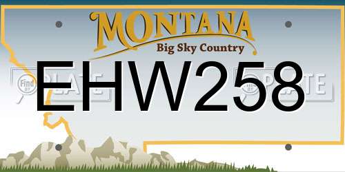 EHW258 Montana License Plate