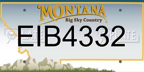 EIB4332 Montana License Plate