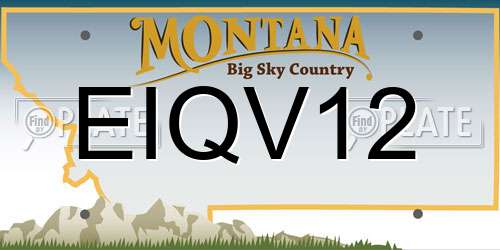 EIQV12 Montana License Plate