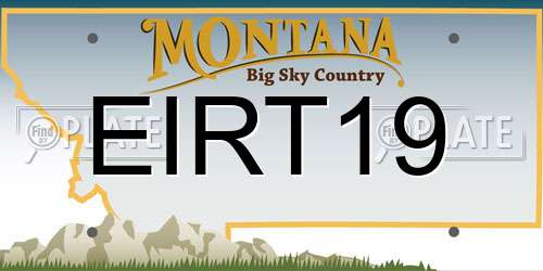 EIRT19 Montana License Plate