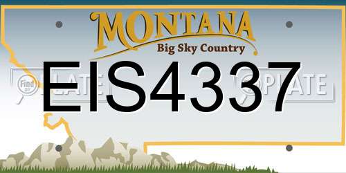 EIS4337 Montana License Plate