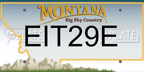 EIT29E Montana License Plate
