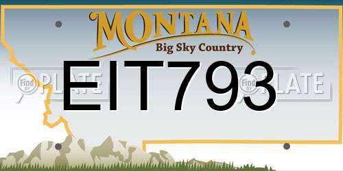 EIT793 Montana License Plate