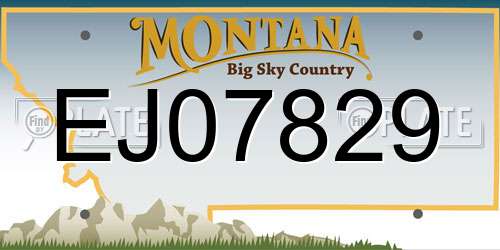 EJ07829 Montana License Plate