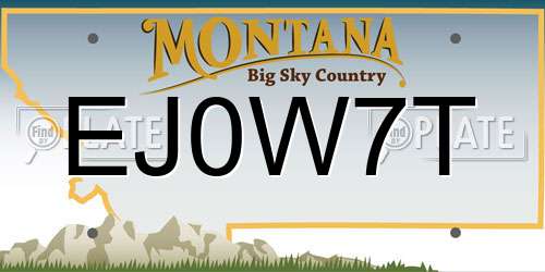 EJ0W7T Montana License Plate