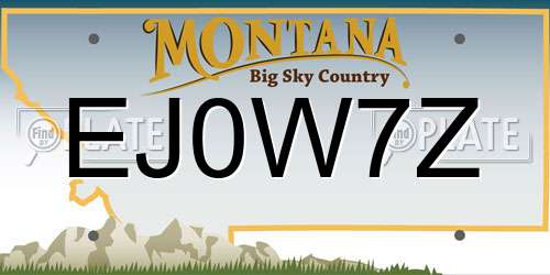 EJ0W7Z Montana License Plate