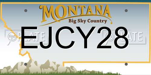 EJCY28 Montana License Plate
