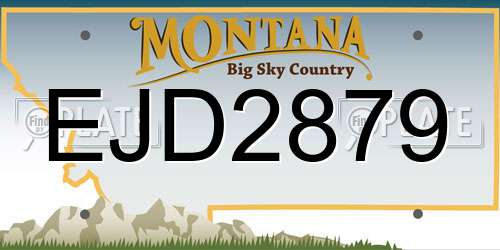 EJD2879 Montana License Plate