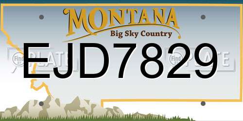 EJD7829 Montana License Plate
