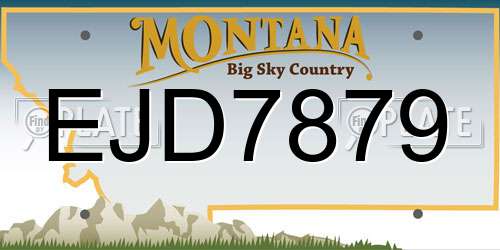 EJD7879 Montana License Plate