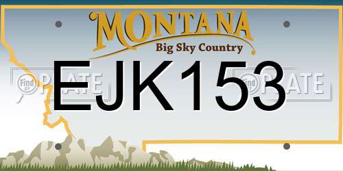 EJK153 Montana License Plate