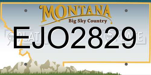EJO2829 Montana License Plate