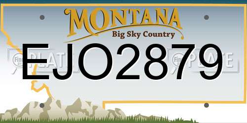 EJO2879 Montana License Plate