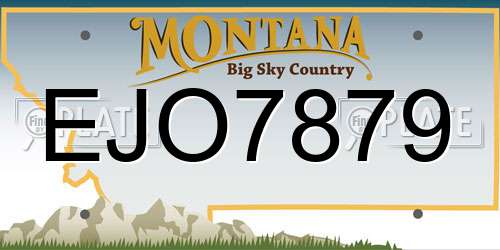 EJO7879 Montana License Plate