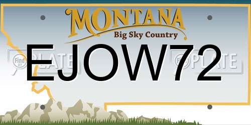 EJOW72 Montana License Plate