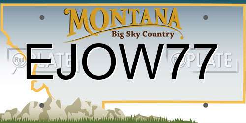 EJOW77 Montana License Plate