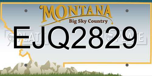 EJQ2829 Montana License Plate