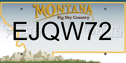 EJQW72 Montana License Plate