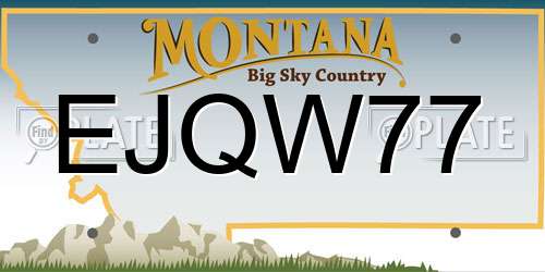 EJQW77 Montana License Plate