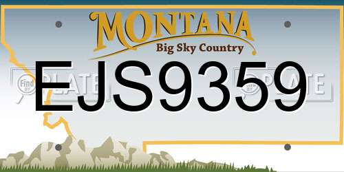 EJS9359 Montana License Plate