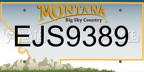 EJS9389 Montana License Plate