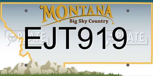 EJT919 Montana License Plate