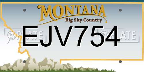 EJV754 Montana License Plate