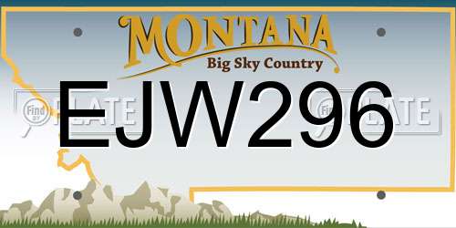 EJW296 Montana License Plate