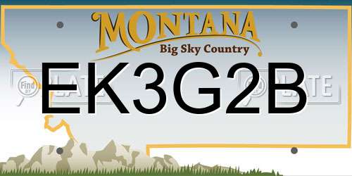 EK3G2B Montana License Plate