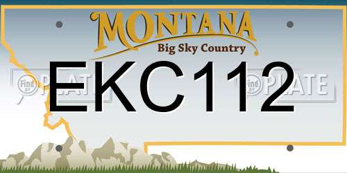 EKC112 Montana License Plate