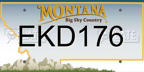 EKD176 Montana License Plate