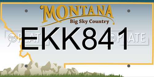 EKK841 Montana License Plate