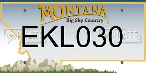 EKL030 Montana License Plate