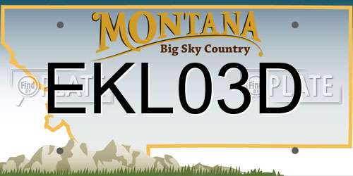 EKL03D Montana License Plate