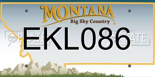 EKL086 Montana License Plate