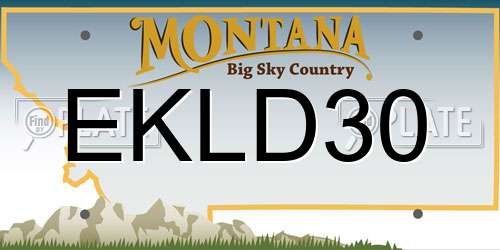 EKLD30 Montana License Plate