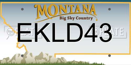 EKLD43 Montana License Plate