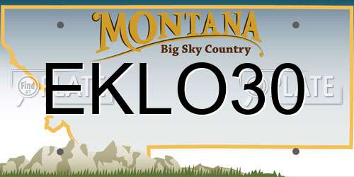 EKLO30 Montana License Plate