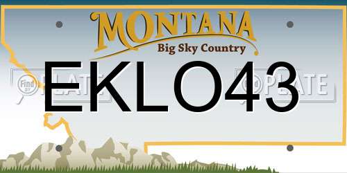 EKLO43 Montana License Plate