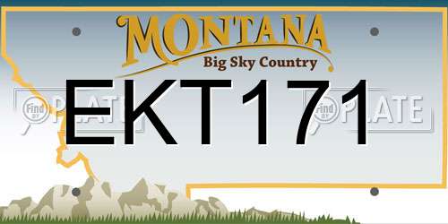 EKT171 Montana License Plate