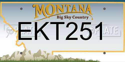 EKT251 Montana License Plate