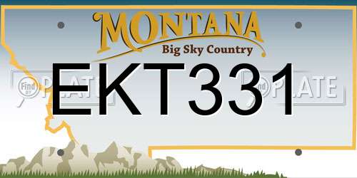 EKT331 Montana License Plate