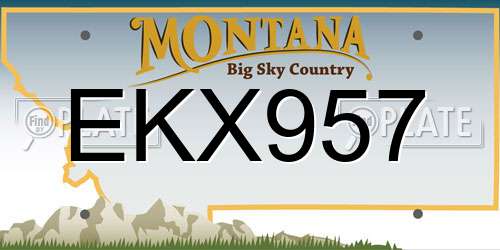 EKX957 Montana License Plate