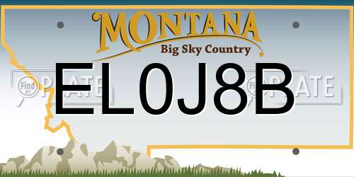 EL0J8B Montana License Plate